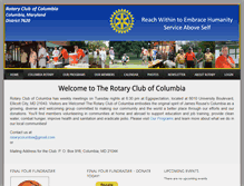 Tablet Screenshot of columbiarotary.org